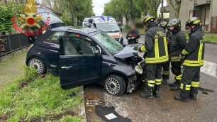 La scena dell'incidente accaduto a Sovico il giorno di Pasqua