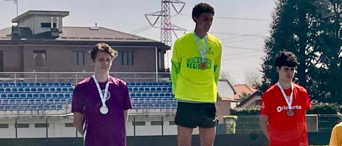 Atletica Podio Seregno da sx Terragni Contigiani Lanzillotta 2025