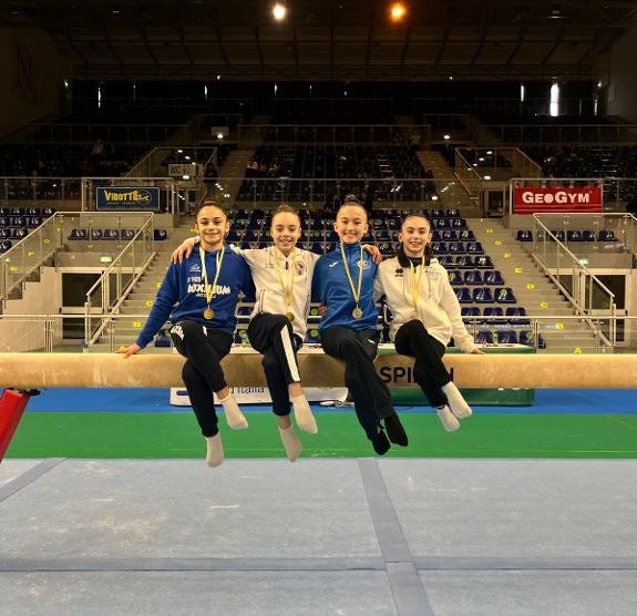 Ginnastica Casati Arcore a Jesolo da sx Tognali, Crivalli, Boracchi, Ronchi 2025
