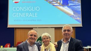 Da sinistra Mirco Scaccabarozzi, Annalisa Caron e Roberto Frigerio