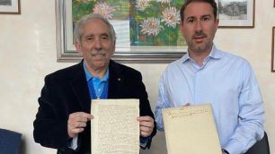 Vittorio Rossin e il sindaco Ghilardi di Cinisello Balsamo