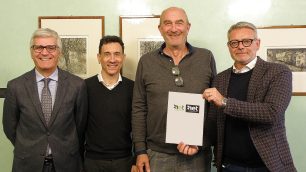 La nascita di Net: da sinistra Vincenzo Lombardo, Massimiliano Ferazzini, Lelio Cavallier ed Enrico Boerci
