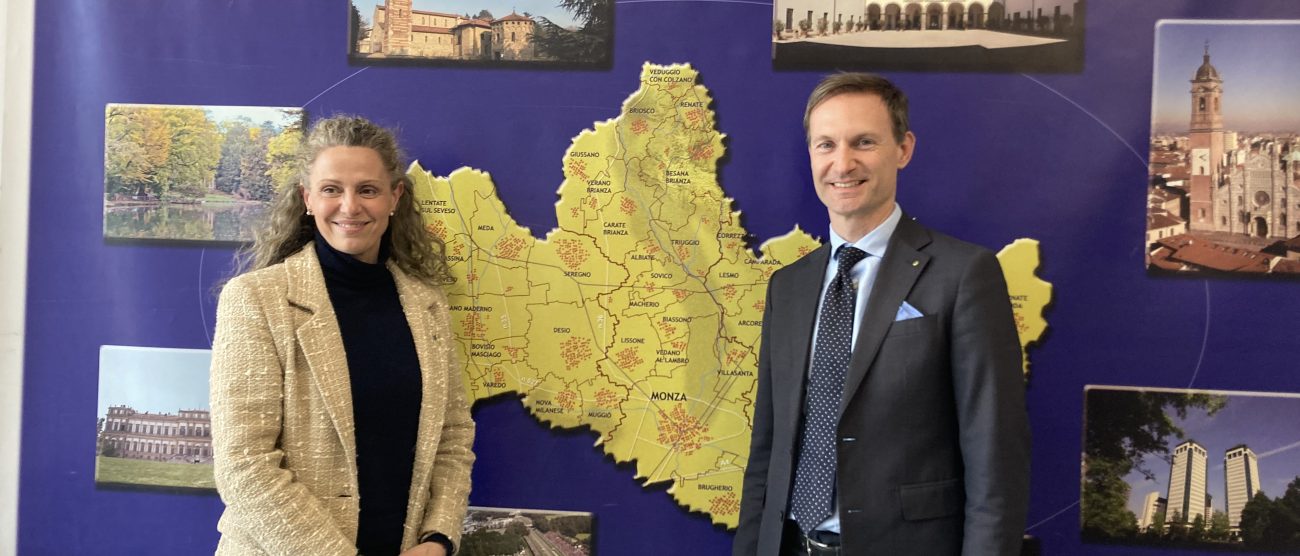 La sottosegretaria lombarda Federica Picchi e il presidente del consiglio regionale Federico Romani in Provincia a Monza