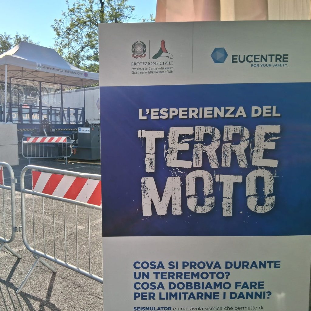 Monza Emerlab on the road simulazione terremoto
