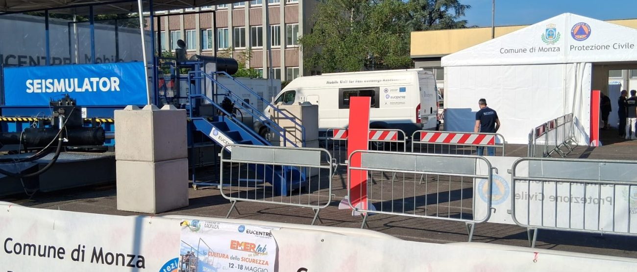 Monza Emerlab on the road simulazione terremoto