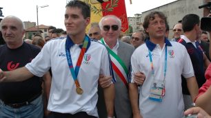 Adelio Asnaghi con Igor Cassina e coach Allievi