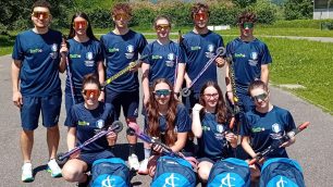Lissone Skiroll squadra Regionale Comitato Centrale Fisi con Agradi primo a sinistra