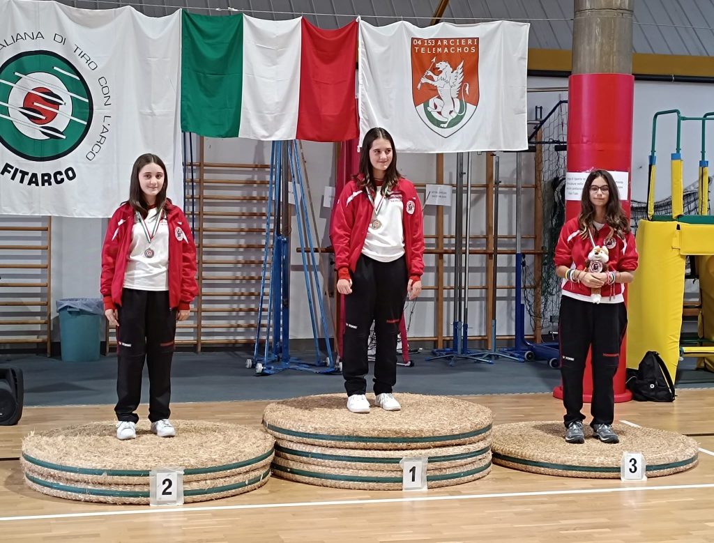 Tiro arco da sinistra Greta Ormenese Camilla Agrati Lia Montagna Arc.Minerva