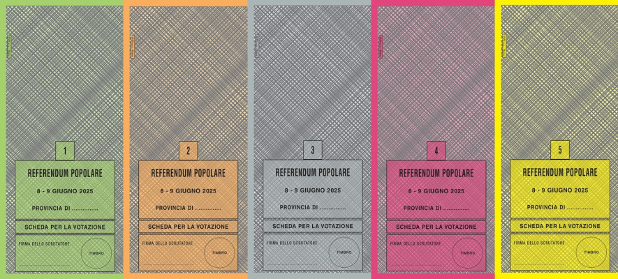 Fac simile schede referendum 2025