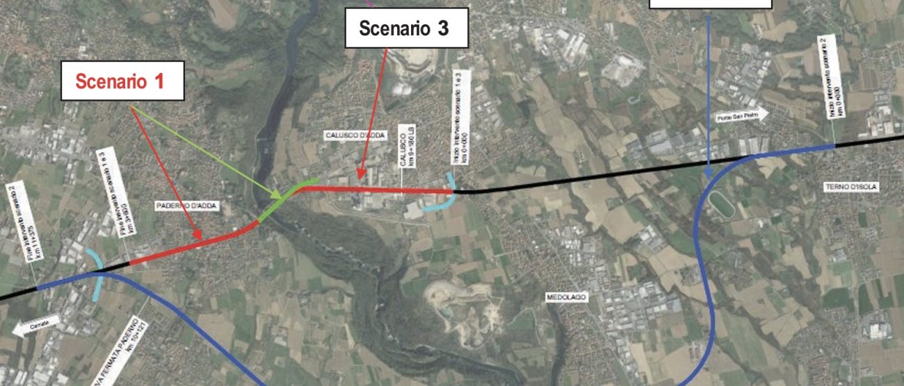 I tre scenari per il ponte sull'Adda
