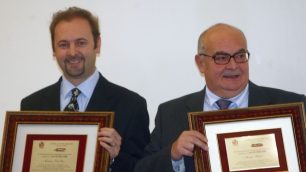 Cristiano Dal Sasso, a sinistra, con Giorgio Teruzzi
