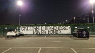 Calcio Monza striscione a Monzello