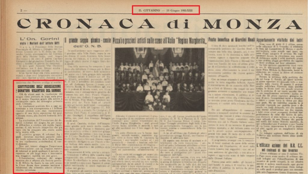 Nasce Avis Monza: la notizia su il Cittadino del 13 giugno 1935