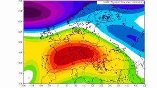 L'ondata di caldo in una grafica pubblicata da 3bmeteo.it