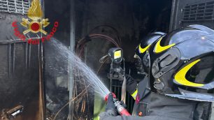 L'intervento dei vigili del fuoco a Monza