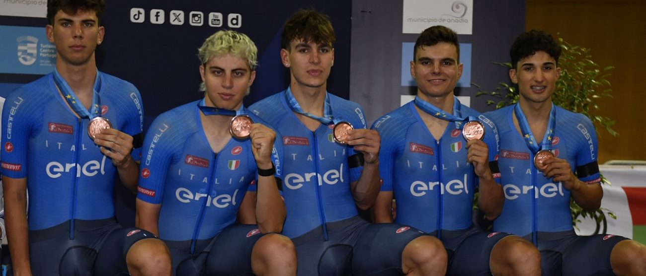 Ciclismo Fiorin Matteo secondo da destra Anadia 2025