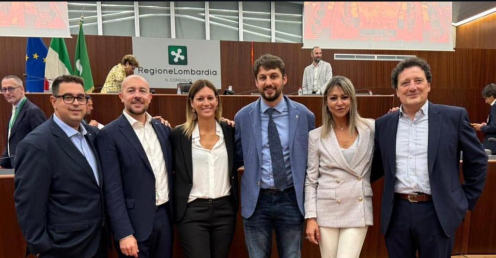 Regione Lombardia Consiglieri regionali brianzoli: da sinistra: Jacopo Dozio (FI), Fabrizio Figini (FI), Alessia Villa (FdI), Alessandro Corbetta (Lega), Martina Sassoli (Lombardia Migliore), Luigi Ponti (PD)