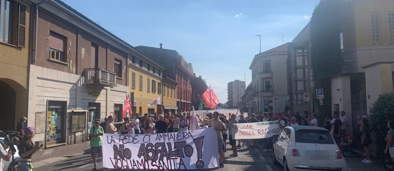 Arcore 12 luglio 2025 manifestazione No Pedemontana dalla stazione Fs verso Bernate passando da via Casati