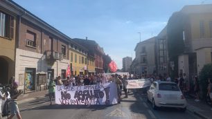 Arcore 12 luglio 2025 manifestazione No Pedemontana dalla stazione Fs verso Bernate passando da via Casati