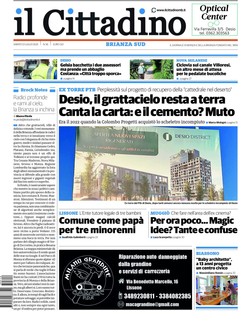 Il Cittadino prime sabato 12 luglio 2025
