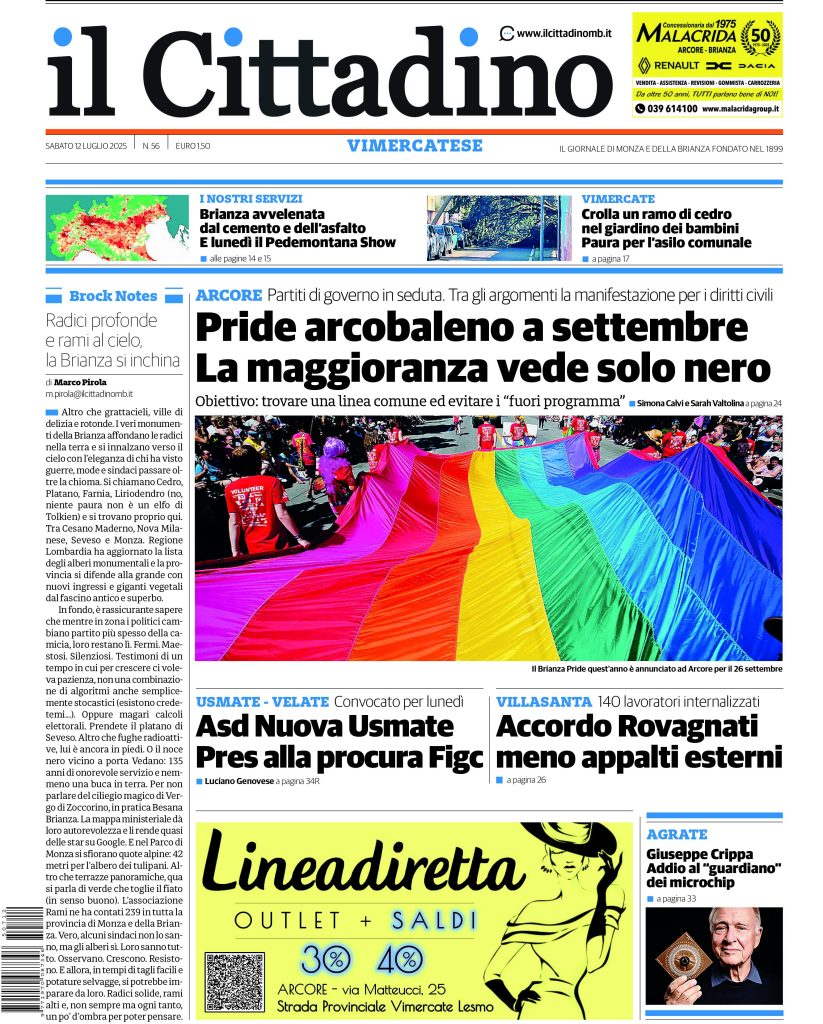 Il Cittadino prime sabato 12 luglio 2025