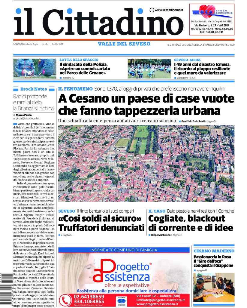 Il Cittadino prime sabato 12 luglio 2025