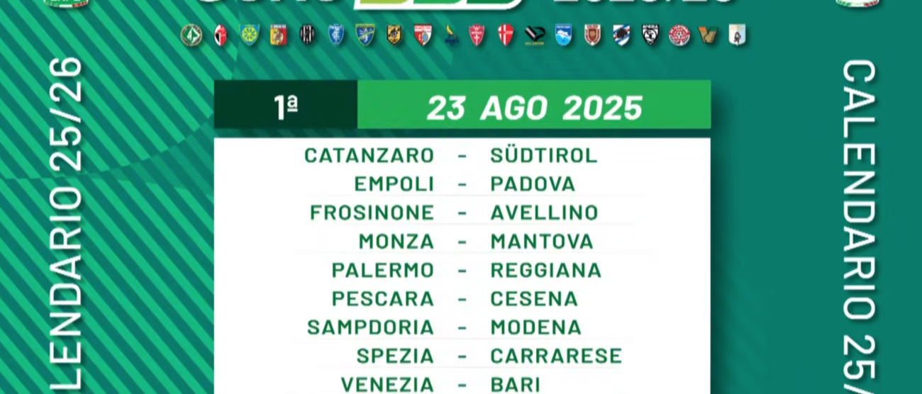 Calendario Serie B 2025-2026 prima giornata