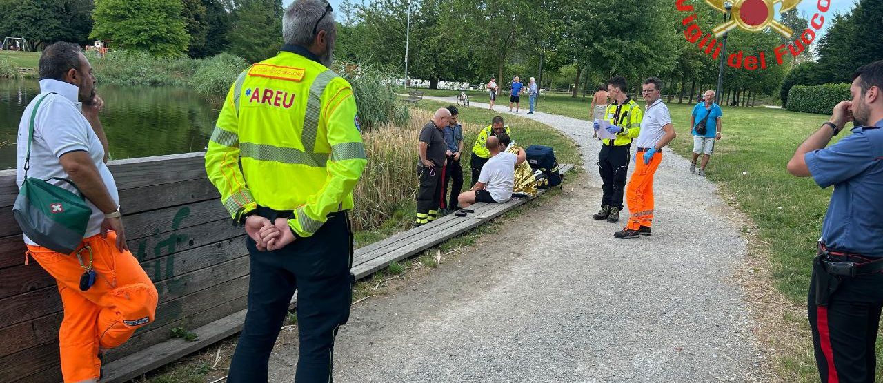 I soccorsi al laghetto di Giussano