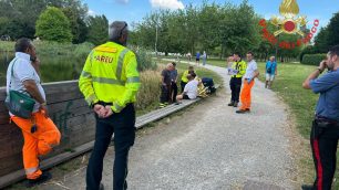 I soccorsi al laghetto di Giussano
