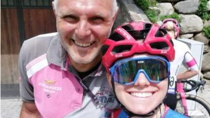 Sara Fiorin con papà Daniele sulle strade del Giro d'Italia