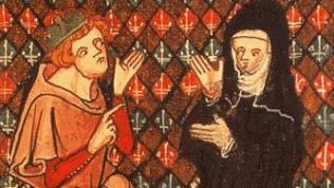 Abelardo e Eloisa in una miniatura del XIV-secolo - foto Wikipedia