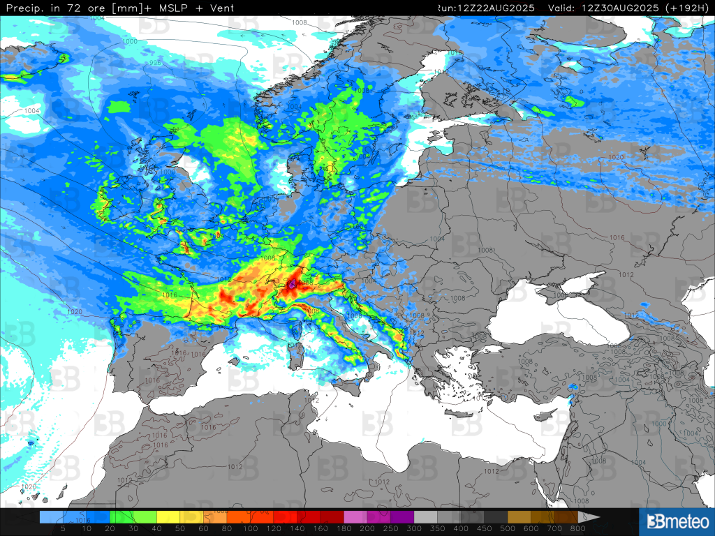 Meteo scenario Europa ex Erin fine agosto 2025
