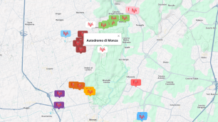 F1 Gp d'Italia mappa parcheggi 2025
