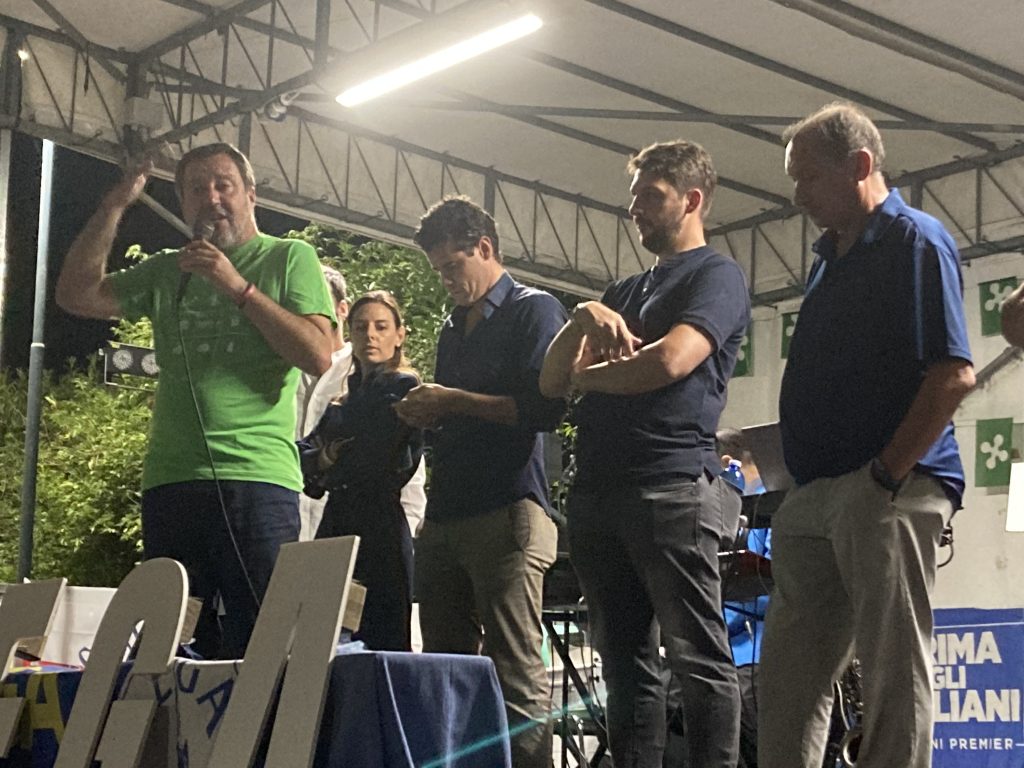 Politica Matteo Salvini alla festa provinciale della Lega 2025 a Brugherio - foto Bonalumi