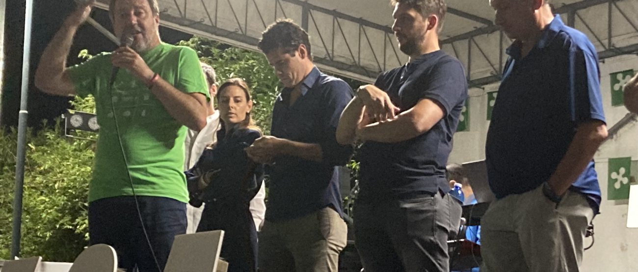 Politica Matteo Salvini alla festa provinciale della Lega 2025 a Brugherio - foto Bonalumi
