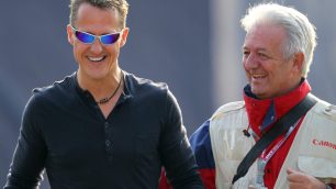 F1 Monza il fotografo Torchio con Michael Schumacher - foto Fabrizio Radaelli