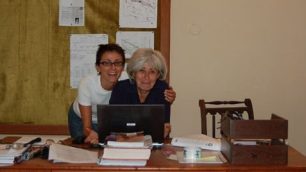 Lidia Baiocchi (a destra) in Africa per Coopi nel 2007