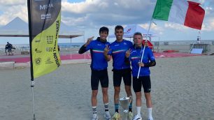 Lissone triathlon da sinistra Murero Ceddia Finazzi a Cervia 2025