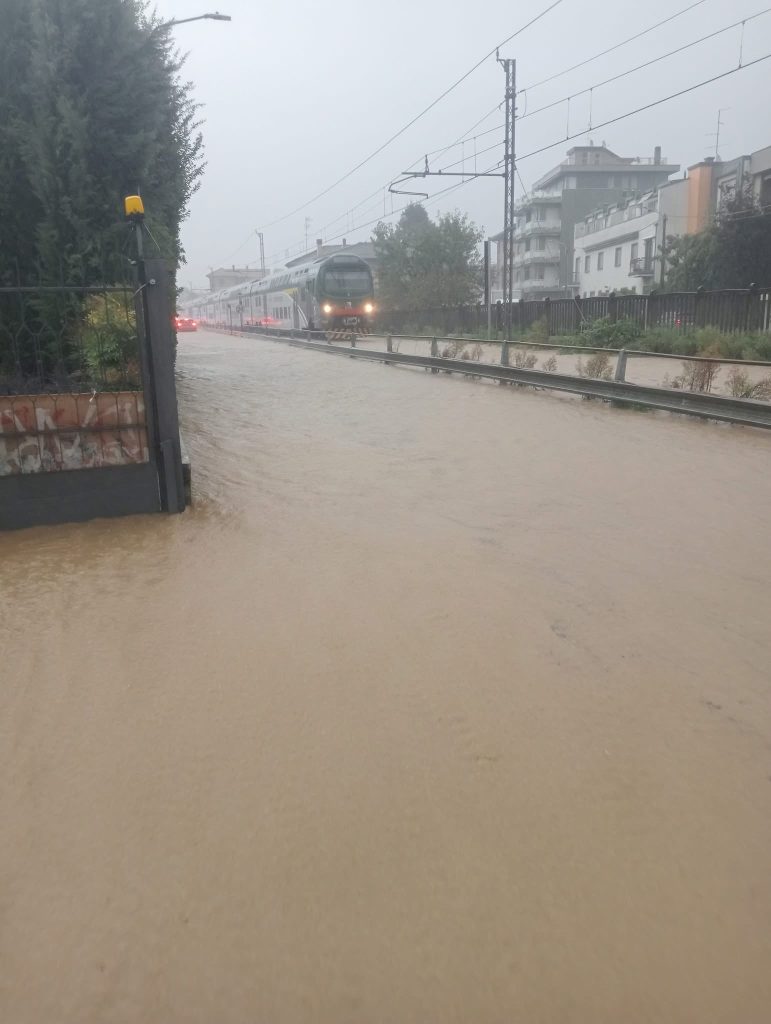 Meda Tarò allagamento lungo ferrovia 22 settembre 2025