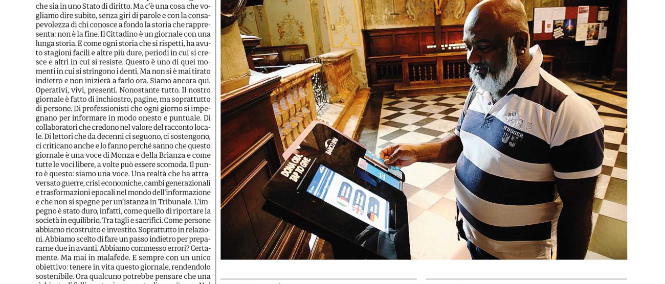 Il Cittadino prima pagina 11 settembre 2025