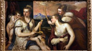 Venere che benda Amore di TIziano