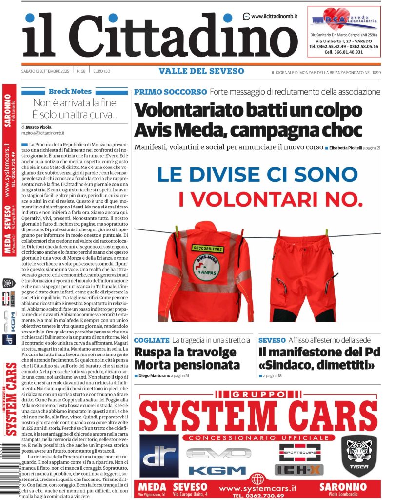 Prime pagine sabato 13 settembre 2025