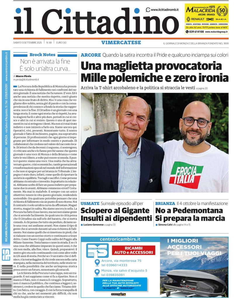 Prime pagine sabato 13 settembre 2025