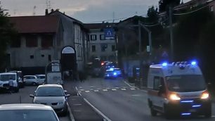 La scena dell'incidente mortale di Cogliate