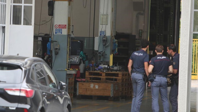 La Polizia sul luogo dell'incidente mortale sul lavoro