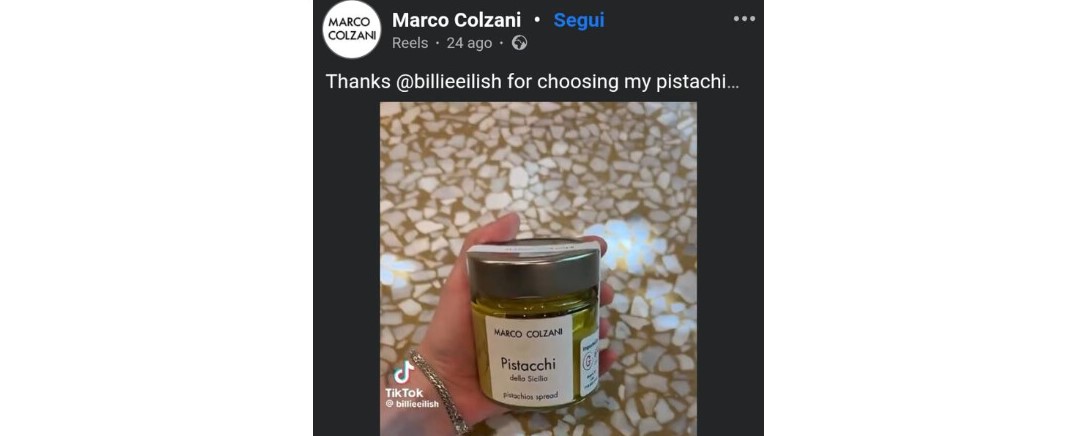 La crema ai pistacchi di Colzani su Tik Tok