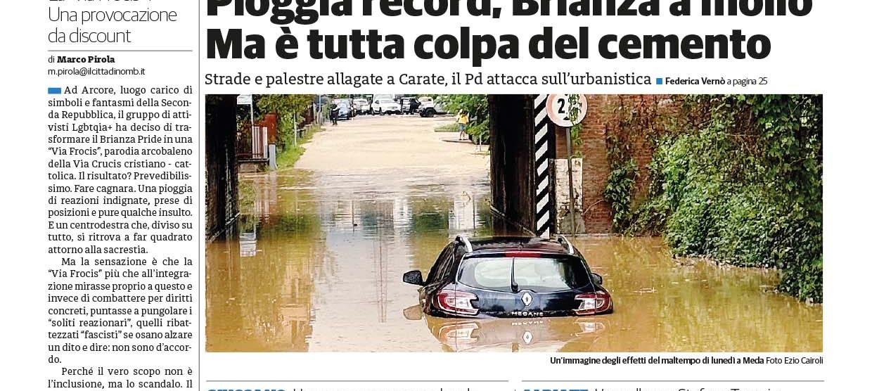 Il Cittadino 2025 prime pagine 27 settembre