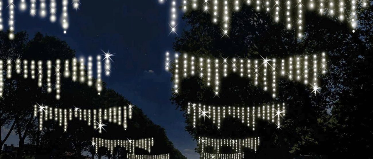 Una delle ipotesi per le luminarie 2025 a Monza