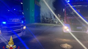 L'intervento dei vigili del fuoco a Villasanta