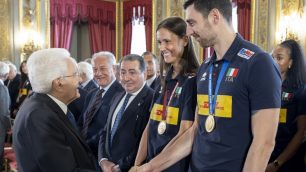 Pallavolo le nazionali al Quirinale Anna Danesi e Simone Anzani - foto Quirinale